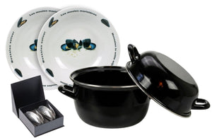 Service à moules - Marmite à moules ø 24 cm (Induction) avec Assiettes à moules & Couverts Anovi - 2 Personnes