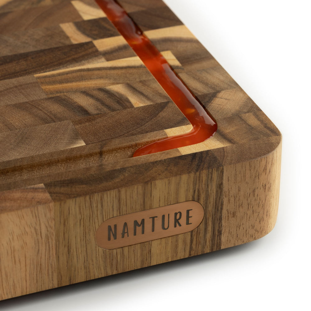 Planche à Découper Namture Acacia M - 28 x 18 cm - En Bois pour Préparer et Servir