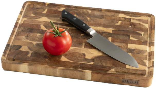 Planche à Découper Namture Acacia XL - 40 x 30 cm - En Bois pour Préparer et Servir