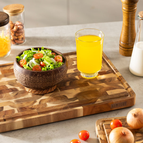 Planche à Découper Namture Acacia XL - 40 x 30 cm - En Bois pour Préparer et Servir