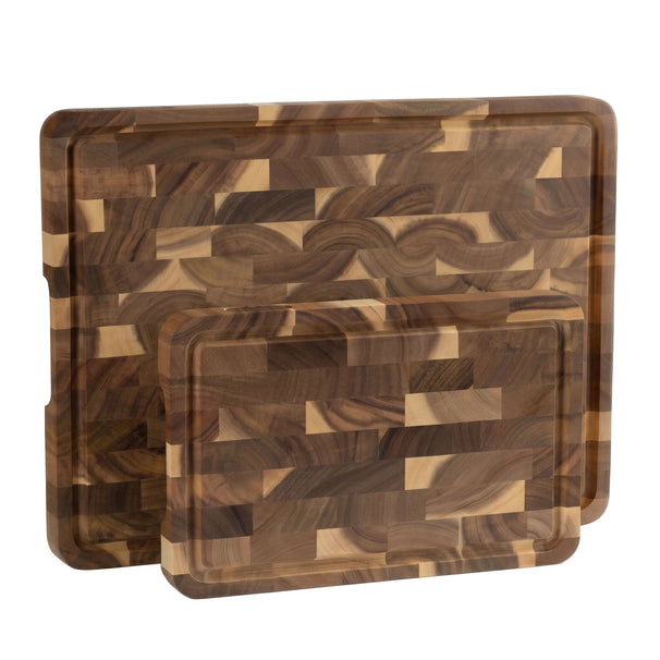 Ensemble de planches à découper Namture Acacia Bois de bout 2 pièces - M & XL - Planches à découper en bois
