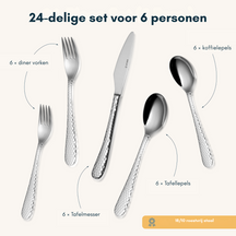Set de couverts Sola - en inox 18/10 - Lima - 6 personnes - 24 pièces