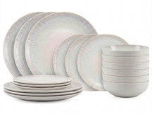Service de table Cookinglife Nola Beige reactive glaze 18 pièces / 6 personnes - 6 assiettes à dîner, 6 assiettes à petit-déjeuner et 6 bols