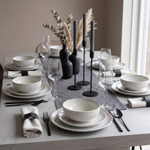Service de table Cookinglife Nola Beige reactive glaze 18 pièces / 6 personnes - 6 assiettes à dîner, 6 assiettes à petit-déjeuner et 6 bols