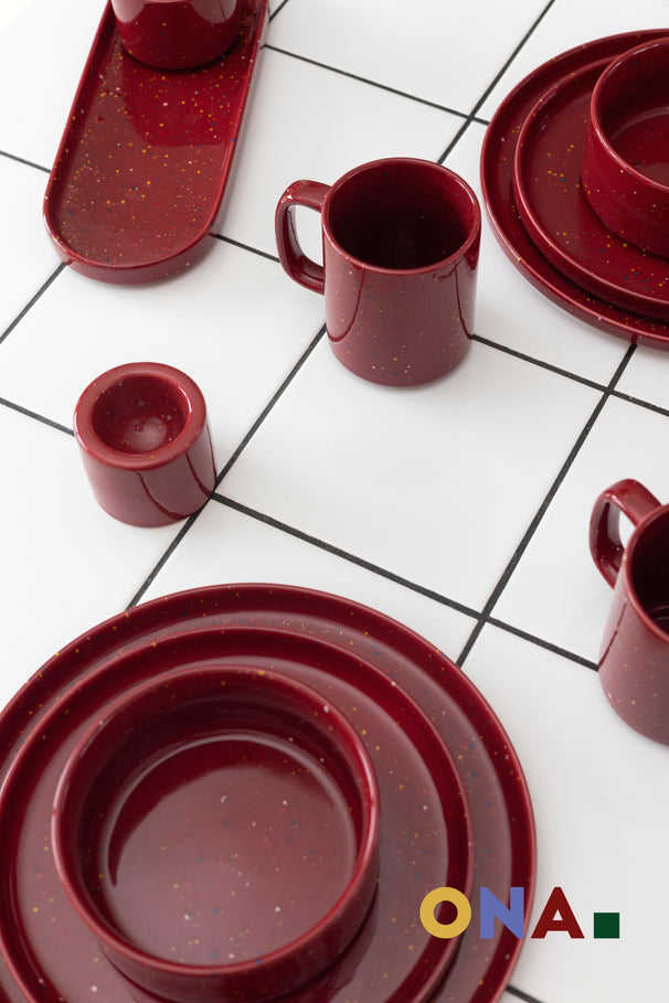 Mugs ONA Fika Burgundy 330 ml - 4 pièces