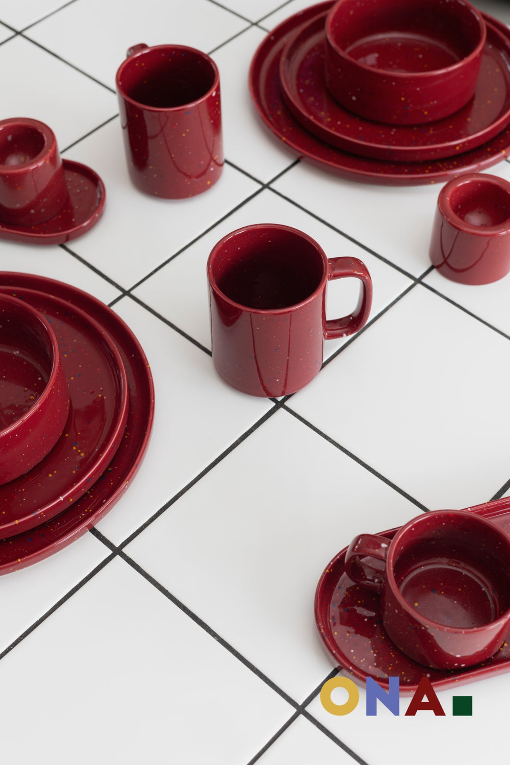 Mugs ONA Fika Burgundy 330 ml - 4 pièces