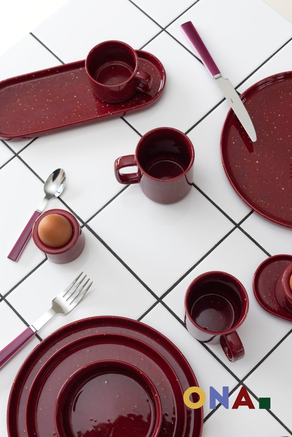 Mugs ONA Fika Burgundy 330 ml - 4 pièces