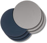 Set de sous-verres Cookinglife - en cuir vegan - Gris/bleu - ø10 cm - 6 pièces