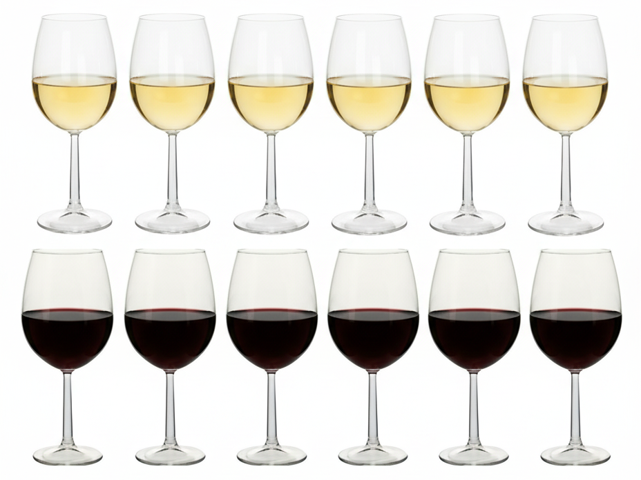 Set de verres à vin Cookinglife - Verres à vin rouge/blanc - Milena - 12 pièces