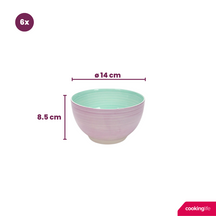 Ensemble de bols Cookinglife - en céramique - Pastel Harmony - ø14 cm - 6 pièces