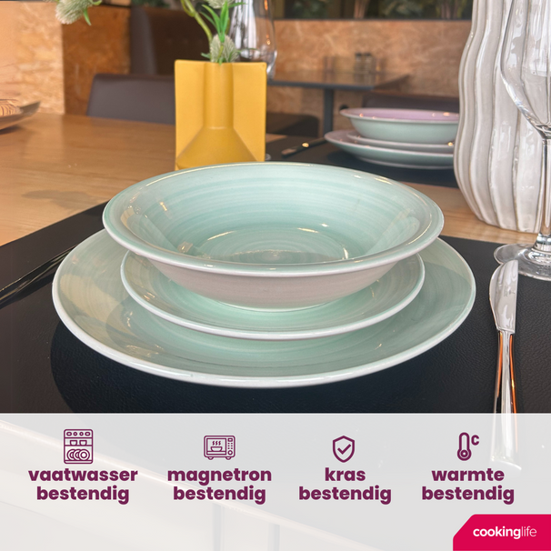 Set d'assiettes Cookinglife - Assiette à pâtes - PastelHarmony - 21cm - 6 pièces