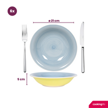 Set d'assiettes Cookinglife - Assiette à pâtes - PastelHarmony - 21cm - 6 pièces