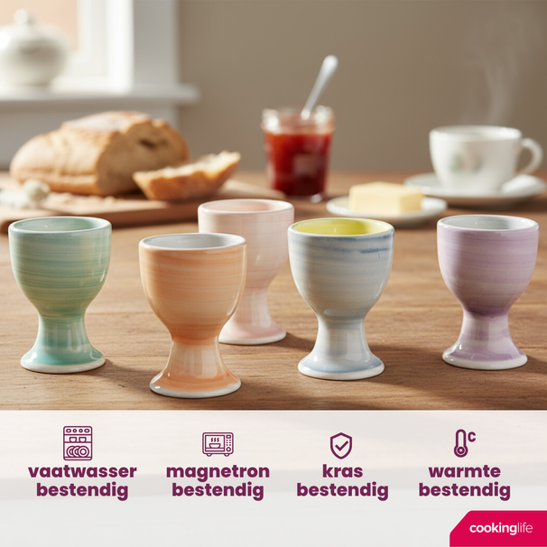 Set de coquetiers Cookinglife - En céramique - Pastel Harmony - 6 pièces