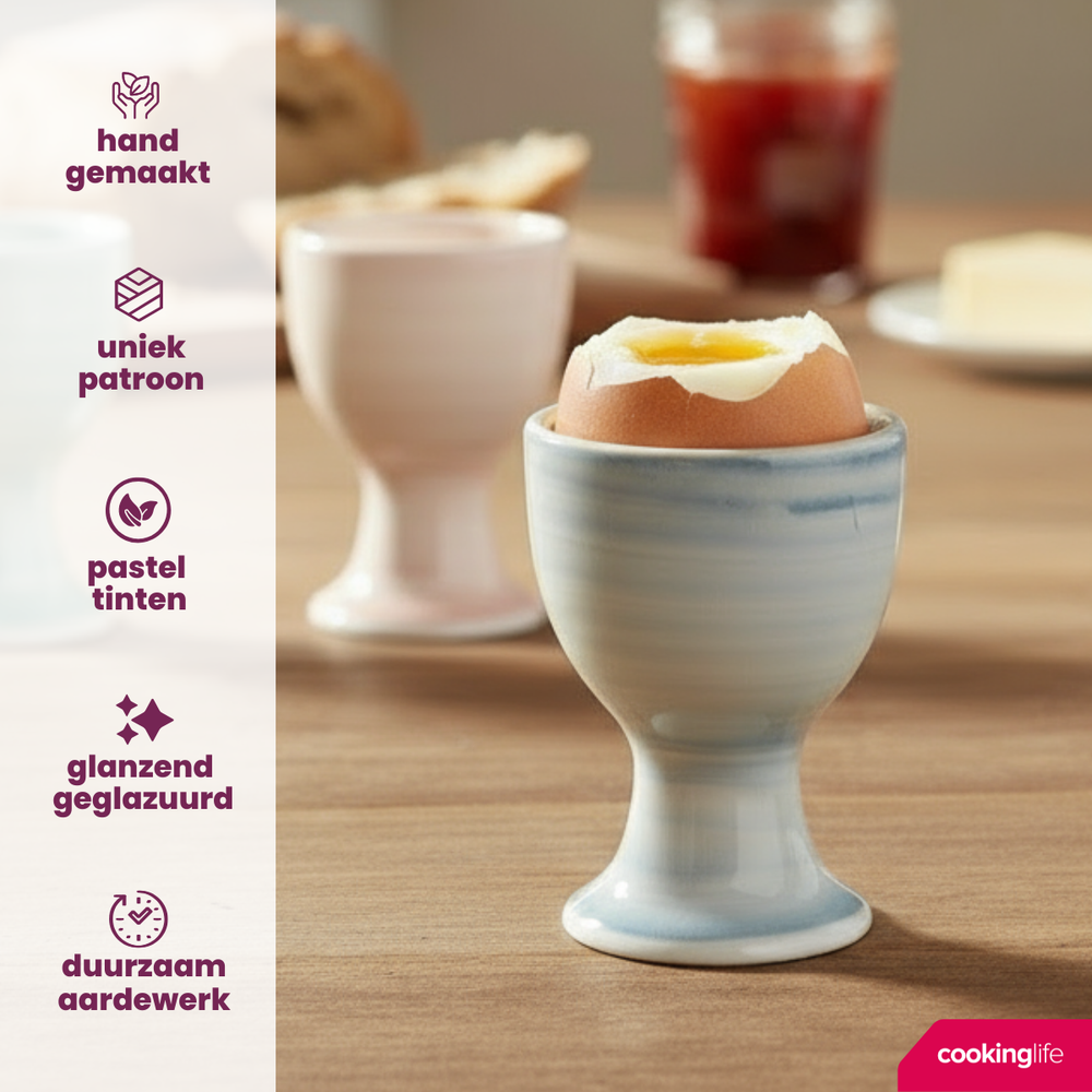 Set de coquetiers Cookinglife - En céramique - Pastel Harmony - 6 pièces