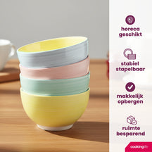 Ensemble de bols Cookinglife - en céramique - Pastel Harmony - ø14 cm - 6 pièces