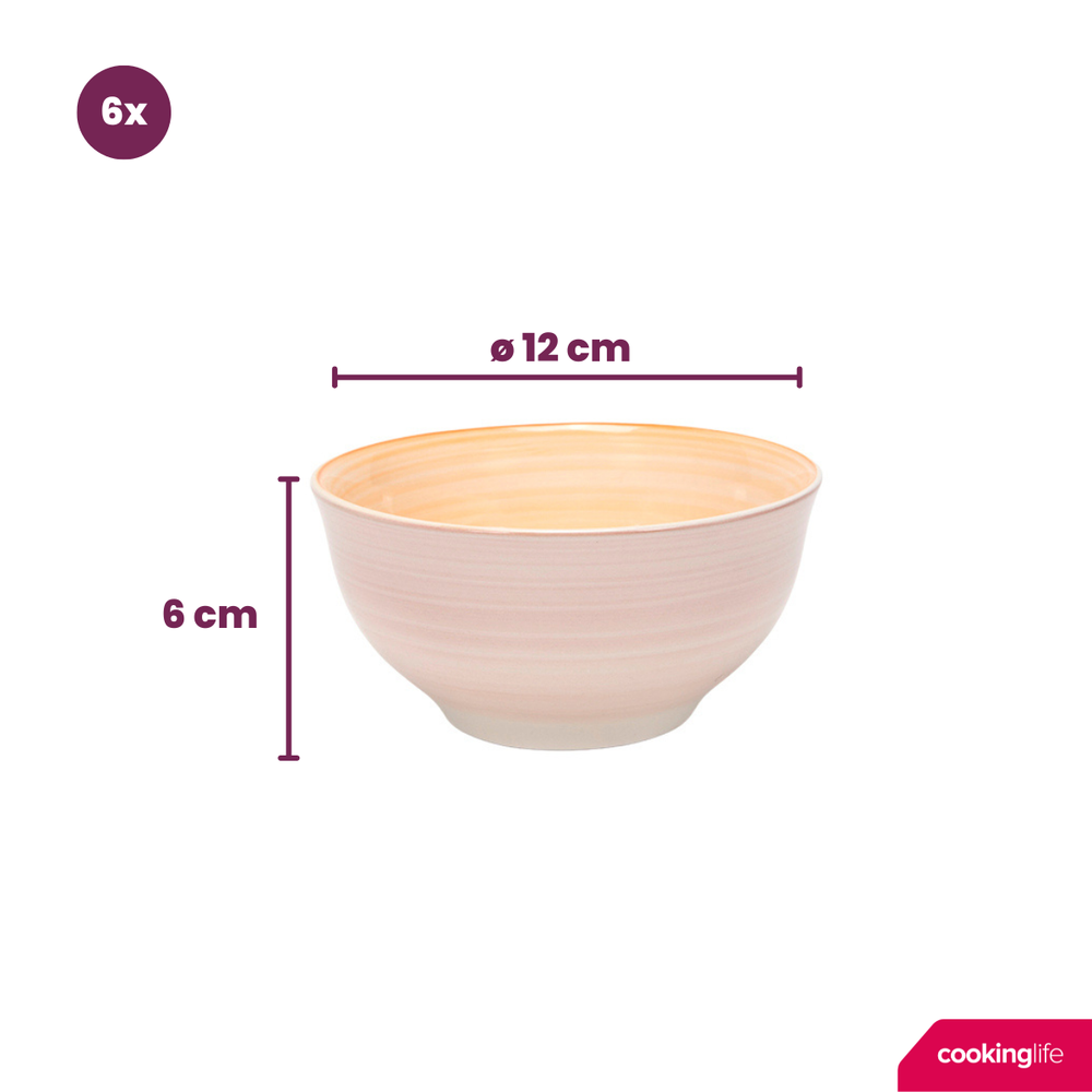 Ensemble de bols Cookinglife - en grès - Pastel Harmony - Ø 12 cm - 6 pièces