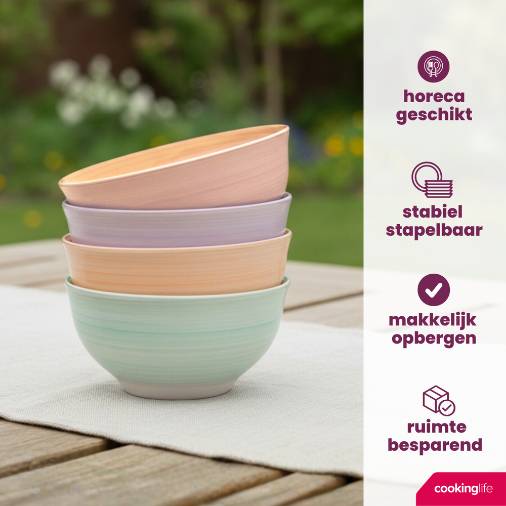 Ensemble de bols Cookinglife - en grès - Pastel Harmony - Ø 12 cm - 6 pièces