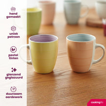 Set de mugs Cookinglife - Mugs à café - Pastel Harmony - 340 ml - 6 pièces