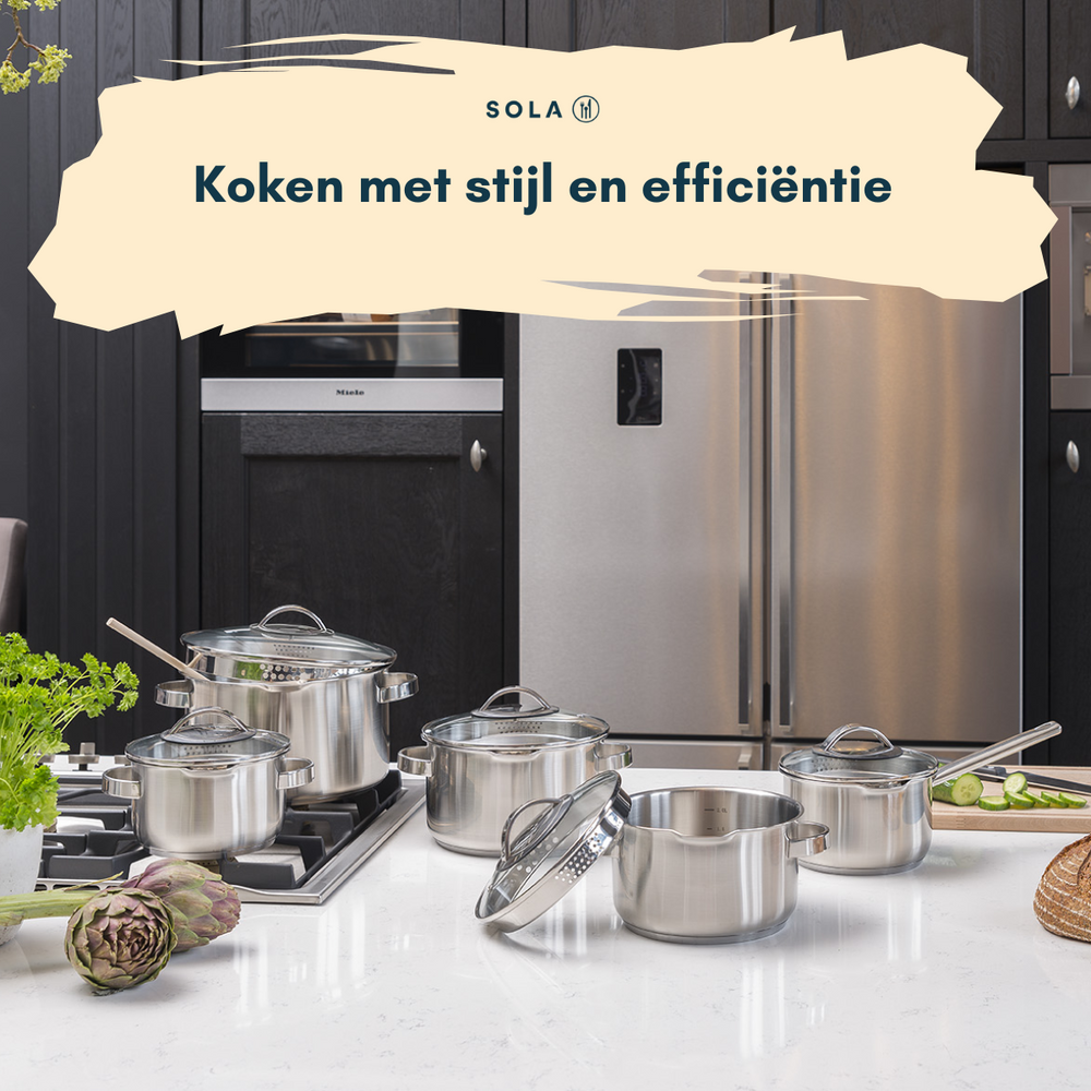 Set de casseroles Sola - Induction - Pearl - Ø16-18-20+Ø16cm - 4 pièces
