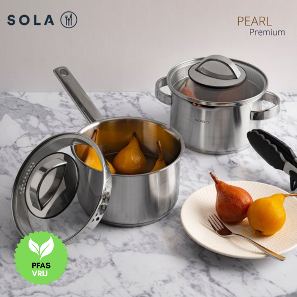 Set de casseroles Sola - Induction - Pearl - Ø16-18-20+Ø16cm - 4 pièces