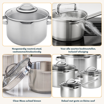 Set de casseroles Sola - Induction - Pearl - Ø16-18-20+Ø16cm - 4 pièces