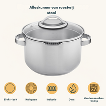 Set de casseroles Sola - Induction - Pearl - Ø16-18-20+Ø16cm - 4 pièces