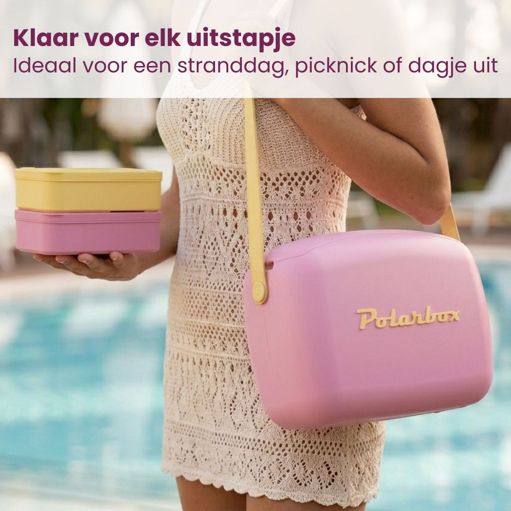 Polarbox Mini Glacière / Sac isotherme avec 2 Boîtes à lunch - Bubblegum-Yellow - 6 litres