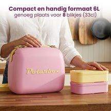 Polarbox Mini Glacière / Sac isotherme avec 2 Boîtes à lunch - Bubblegum-Yellow - 6 litres
