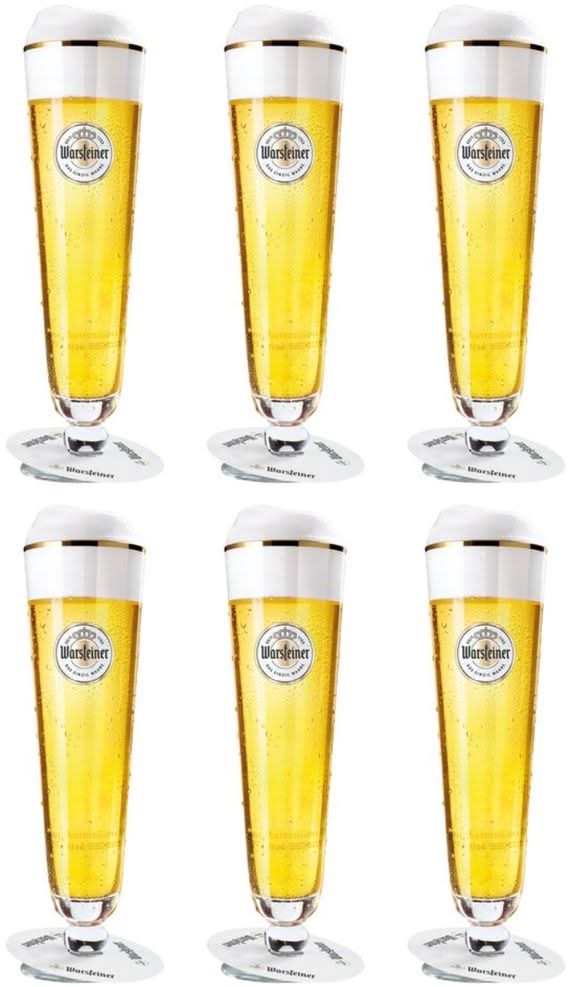 Ensemble de verres a bière Warsteiner - Sur pied - 400 ml - 6 pièces