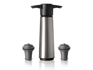 Ensemble de pompe a vin Vacu Vin - Wine Saver - en acier inoxydable - 3 pieces