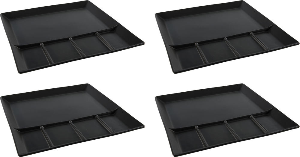 Set d'assiettes à fondue Cookinglife - Gourmet - 24x24 cm - 4 pièces