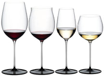 Ensemble de verres à vin Riedel Fatto A Mano Black Tie - Bordeaux Grand Cru, Bourgogne Grand Cru, Riesling & Chardonnay élevé en fût - 4 pièces