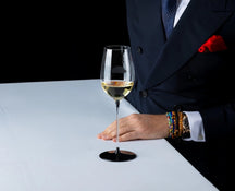Ensemble de verres à vin Riedel Fatto A Mano Black Tie - Bordeaux Grand Cru, Bourgogne Grand Cru, Riesling & Chardonnay élevé en fût - 4 pièces