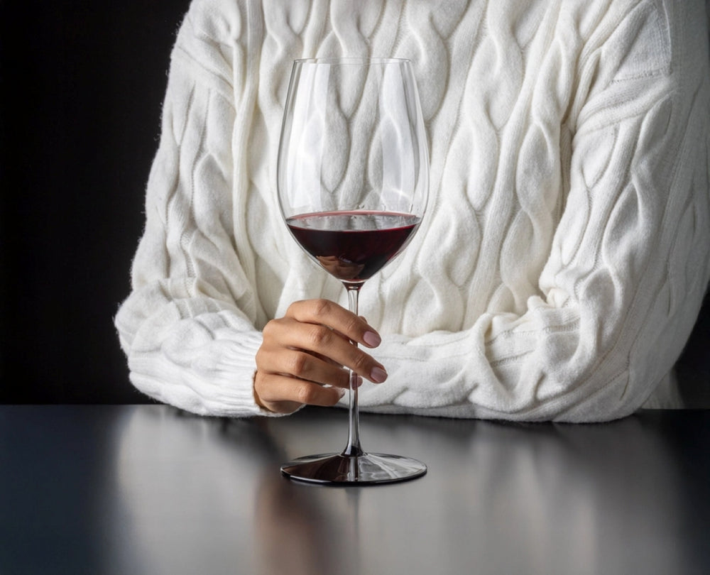 Ensemble de verres à vin Riedel Fatto A Mano Black Tie - Bordeaux Grand Cru, Bourgogne Grand Cru, Riesling & Chardonnay élevé en fût - 4 pièces