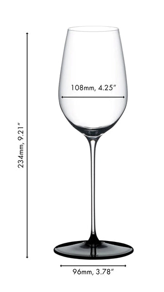 Ensemble de verres à vin Riedel Fatto A Mano Black Tie - Bordeaux Grand Cru, Bourgogne Grand Cru, Riesling & Chardonnay élevé en fût - 4 pièces
