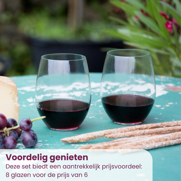 Ensemble de verres a vin Riedel - Verre Bordeaux - O Wine - 600 ml - 8 pièces