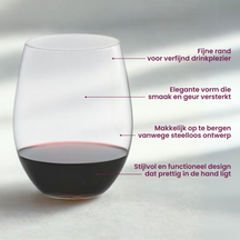 Set de verres a vin Riedel - Verres a vin rouge - O Wine - 620 ml - 5 pièces