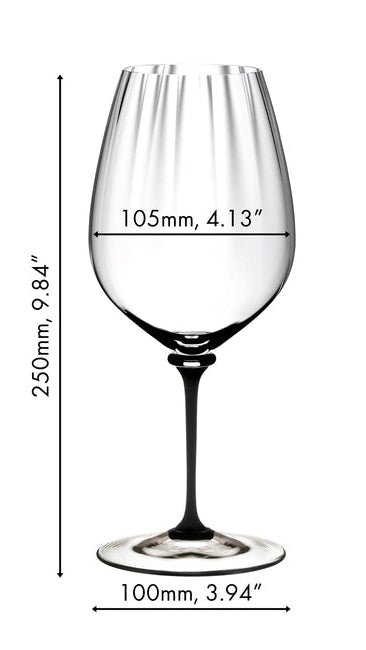 Verre à vin rouge Riedel Fatto A Mano Performance - Cabernet Sauvignon - tige noire - 834 ml