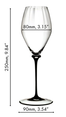 Verre à champagne Riedel Fatto A Mano Performance - tige noir - 375 ml