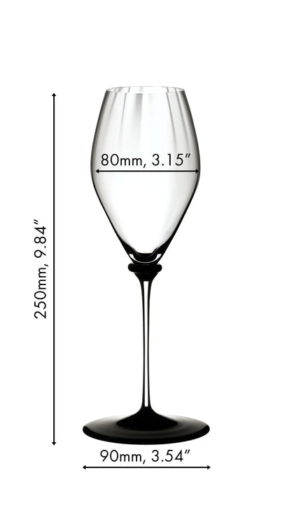 Verre à champagne Riedel Fatto A Mano Performance - Pied noir - 375 ml