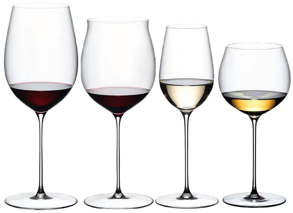 Ensemble de verres à vin Riedel Superleggero - Bordeaux Grand Cru, Burgundy Grand Cru, Riesling & Oaked Chardonnay - 4 pièces