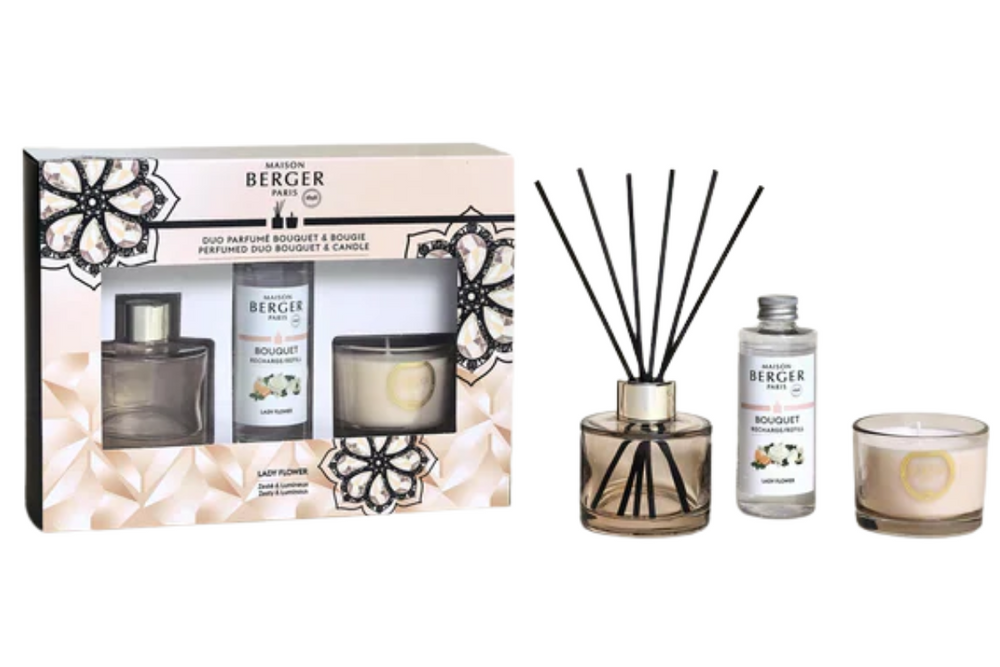 Set de parfum Maison Berger - Bâtons parfumés - Lady Flower - 200 ml - 3 pièces