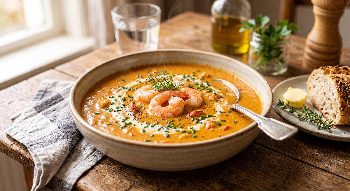 Une soupe de luxe qui relève immédiatement la table.