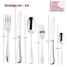 Ensemble de couverts Sambonet Bloom Monobloc en acier inoxydable de 36 pièces.