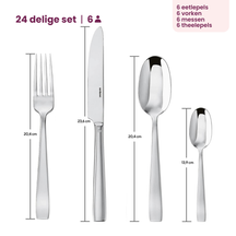 Ensemble de couverts Sambonet Flat en acier inoxydable de 24 pièces
