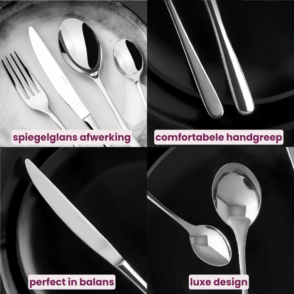 Ensemble de couverts Sambonet Taste Noir 36 pièces