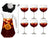 Set à sangria - Carafe 1,6 L avec 6 Verres 700 ml, Cuillère à cocktail & Moule à glaçons