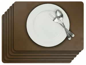 Set de sets de table Cosy&Trendy - Effet cuir - Gris - 43 x 30 cm - 6 pièces