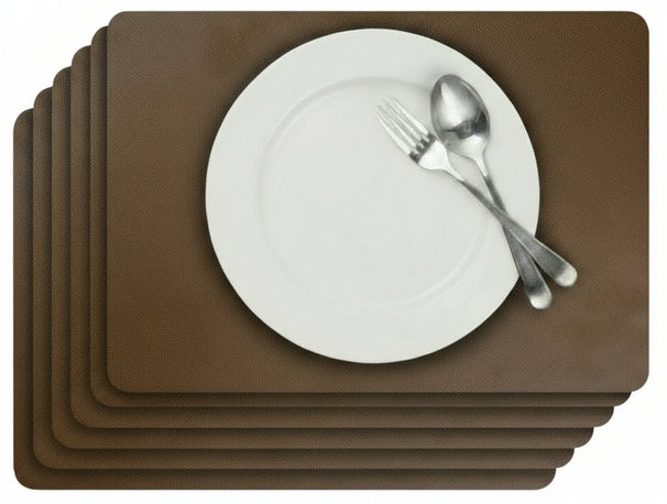 Set de sets de table Cosy&Trendy - Effet cuir - Gris - 43 x 30 cm - 6 pièces