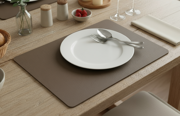 Set de sets de table Cosy&Trendy - Effet cuir - Gris - 43 x 30 cm - 6 pièces